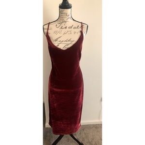 Red Velvet Midi Bodycon Dress 2XL